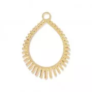  Pendenti gocce traforate laser cut 22x16 mm - dorato x2